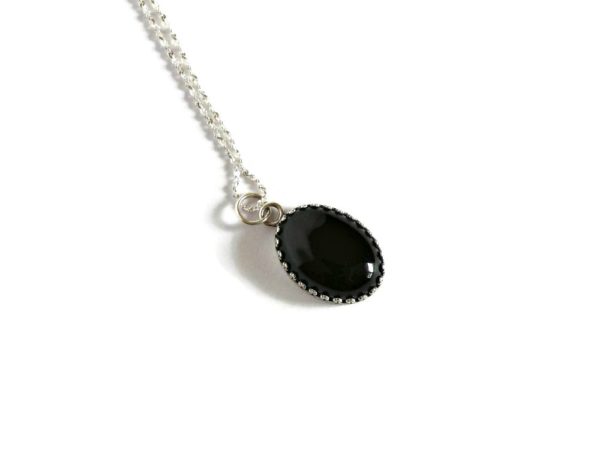 Onyx necklace close up