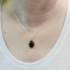 Black onyx necklace modeled