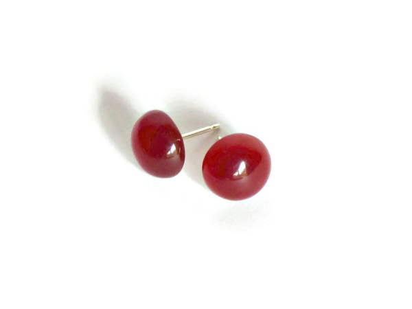 Carnelian post earings side view